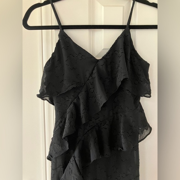 NWT Target Wild Fable Black Ruffle Lined Dress Adjustable Spaghetti Straps (XXS) - Picture 4 of 8